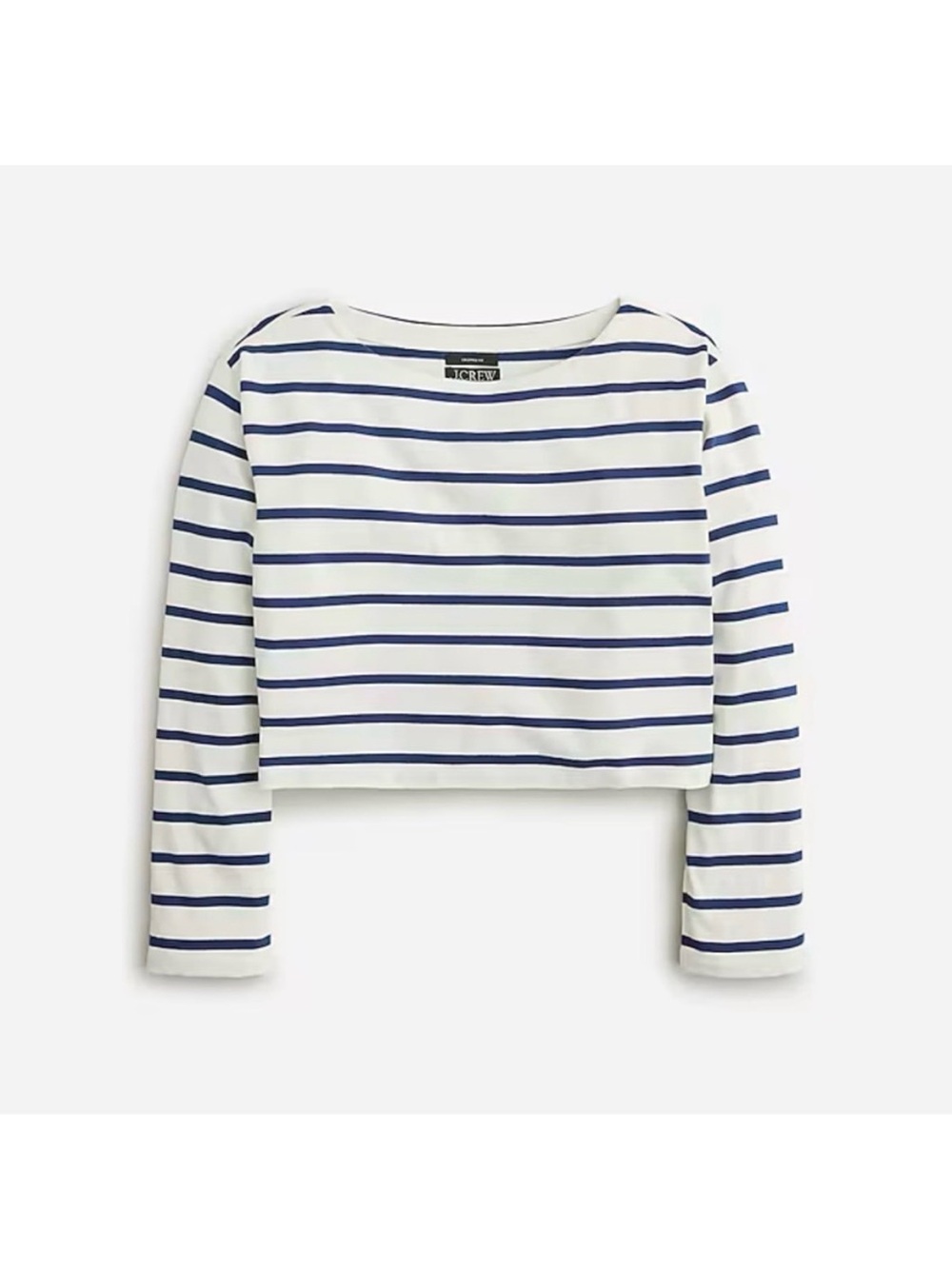 J.Crew New Striped Long Sleeve Boatneck Top White & Navy NWT